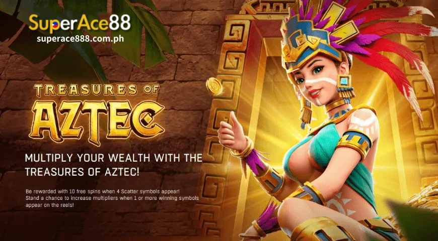 Treasures of Aztec Slot Game by PG Soft at SuperAce88 Casino: enjoy Treasures of Aztec free play in demo mode or get a 140% Bonus for real online wins!